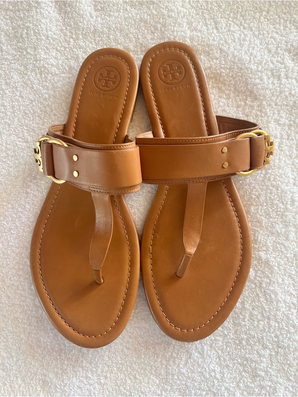 Tory Burch Marsden Flat Thong Sandal Tan size 10 - Picture 2 of 7